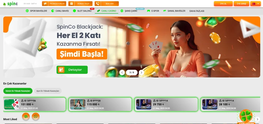 Spinco Casino Oyunları ve Bahis Seçenekleri
